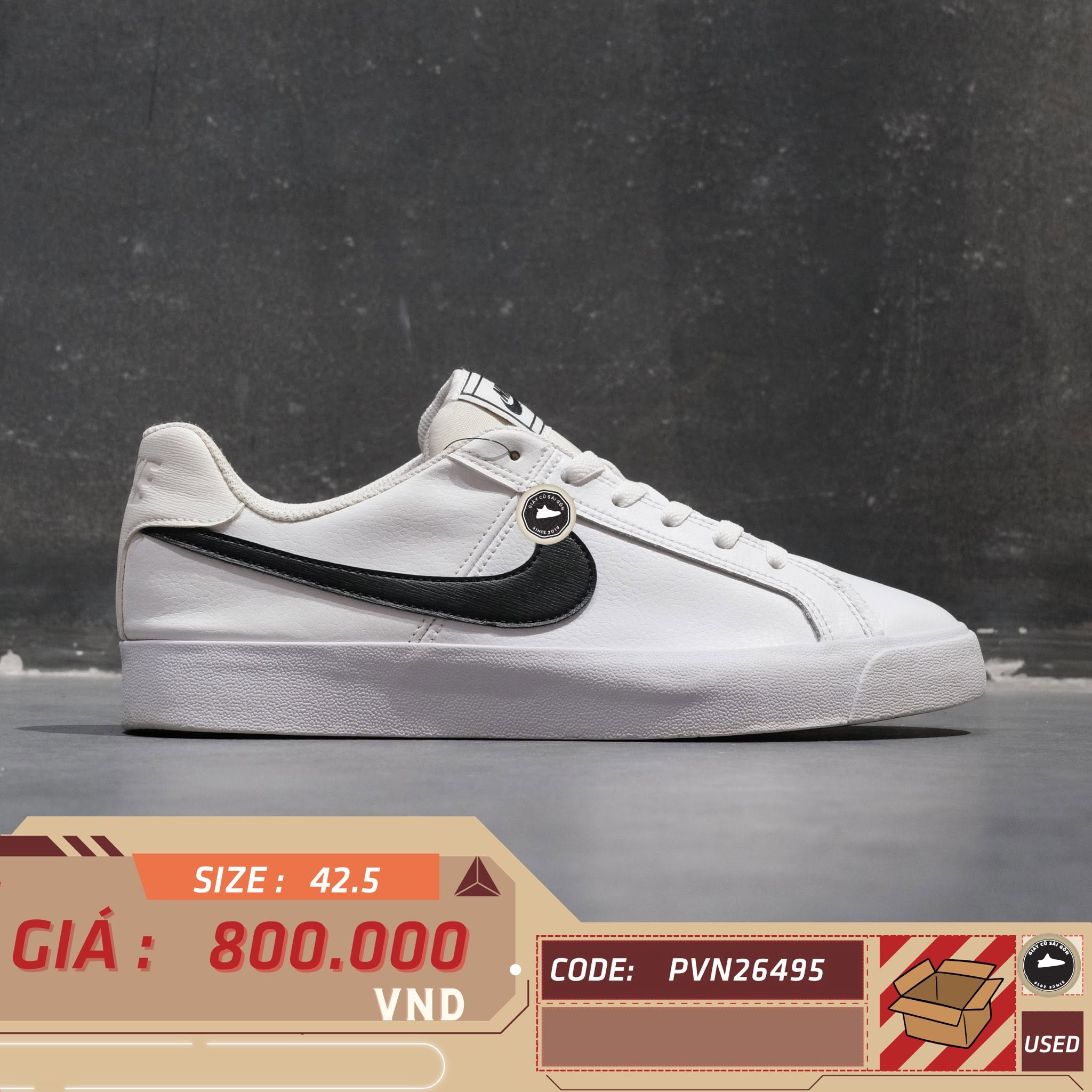 Nike Court 2 Better Essential White Black BQ4222 103 Royale Cũ 
