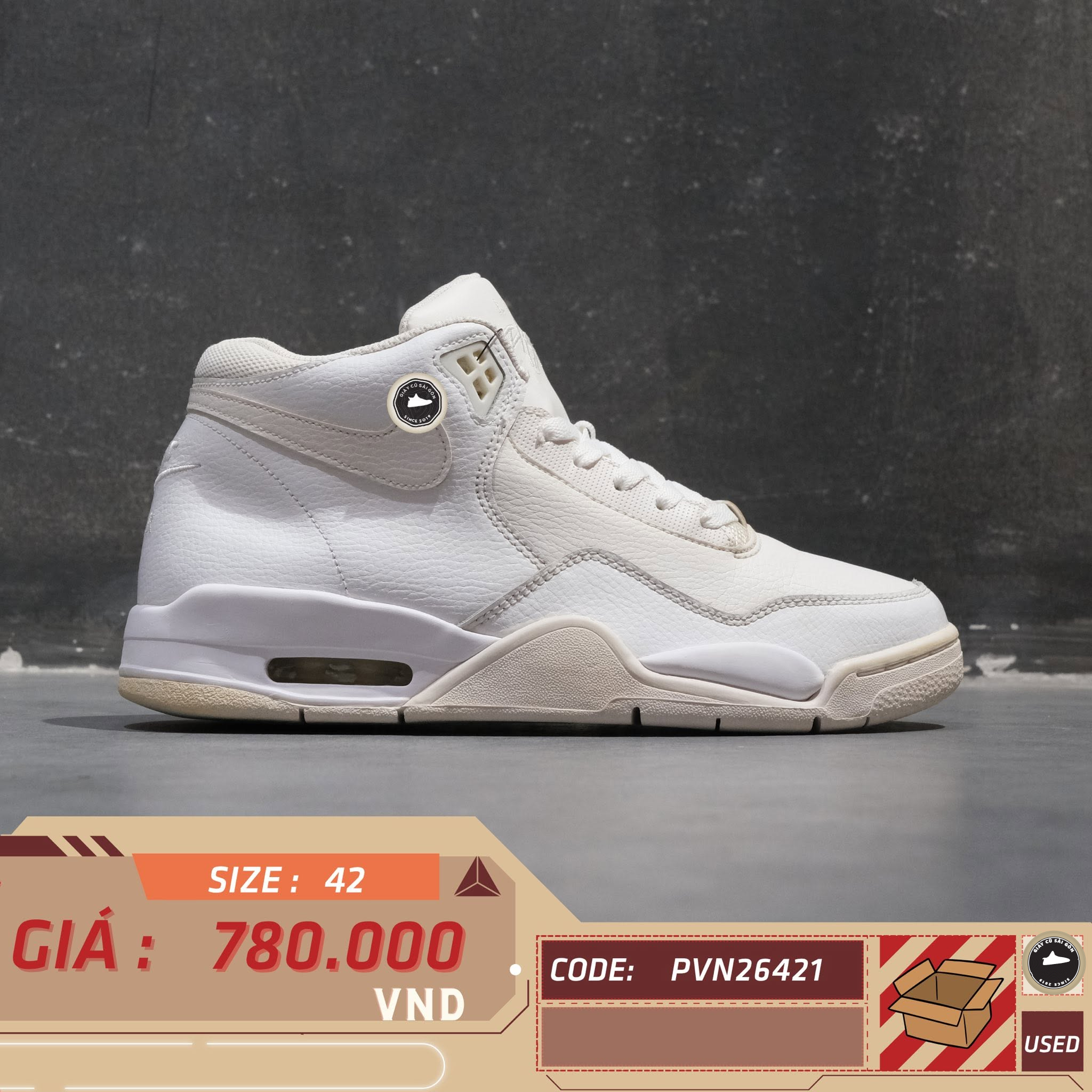 Nike Air 89 White Sail BQ4212 101 Flight Cũ Size 42 | Giày Cũ Sài 